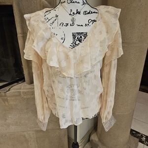 Zara Cream Ruffled Blouse